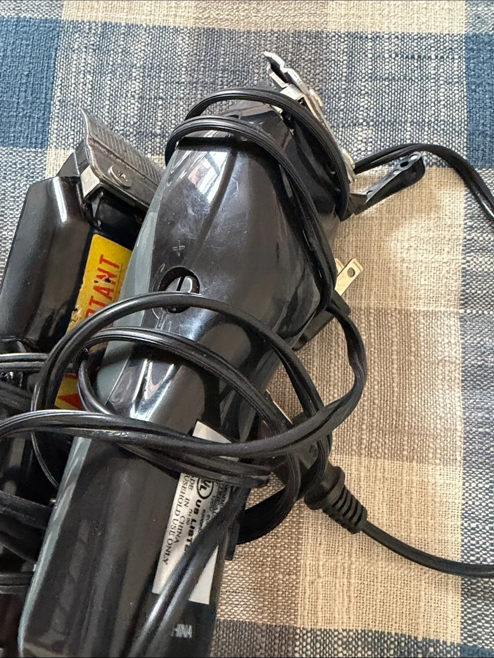 Black & Gray Corded Hair Clippers with Guide Combs